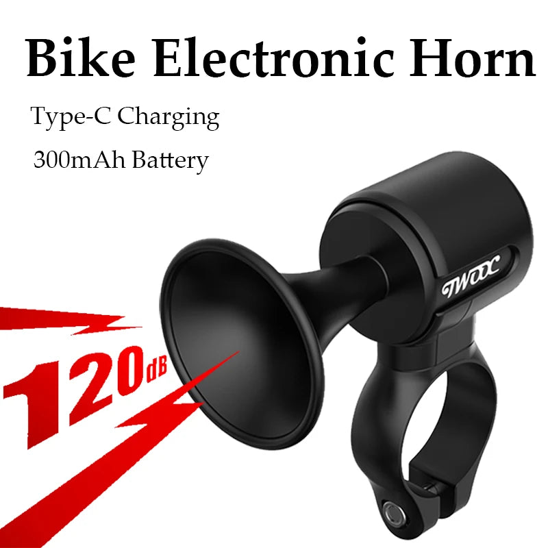 NotYoursCo Electric Bicycle Horn 120db Loud Bike Bell Scooter Rechargeable Warning Sound Horns With Warning Sound For Kids Scooters Bikes