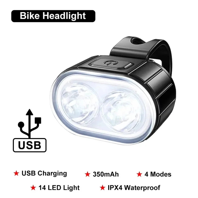 NotYoursCo Bike Lighting Front and Rear Lights Bicycle Lamp Led Cycling Light Bike Flashlight for Bicycle Front Taillight Lantern