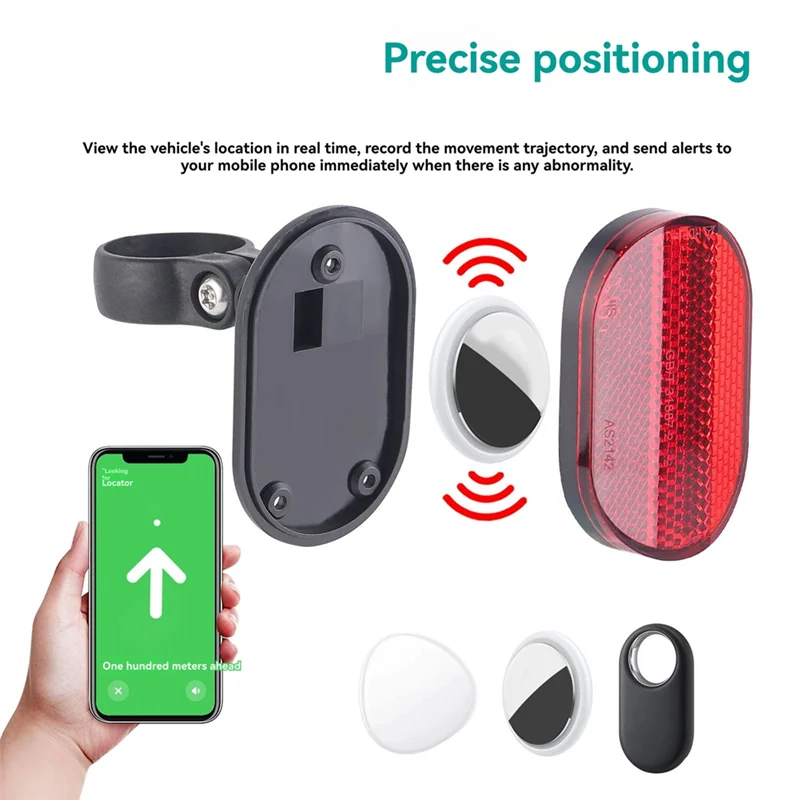NotYoursCo Bike Mount For Airtag Anti-Theft Tracker Reflector Holder Seatpost For Electric Bicycle& Scooter